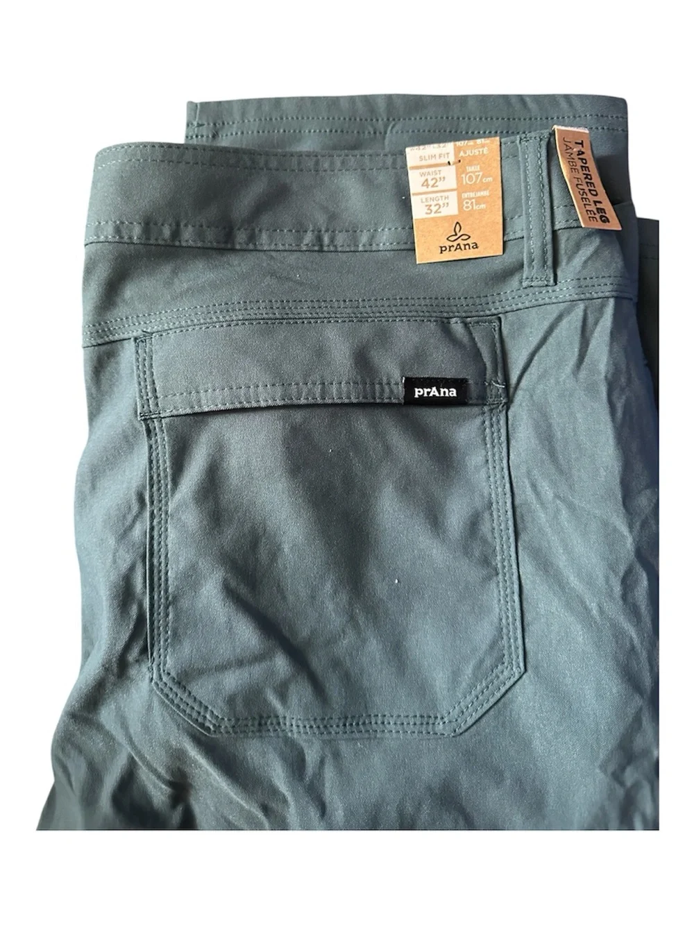 Prana Men’s Stretch Zion Slim Pants II Grey Blue 42”x 32”
